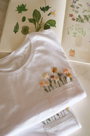 T-SHIRT RICAMI TASCHINO ROSA